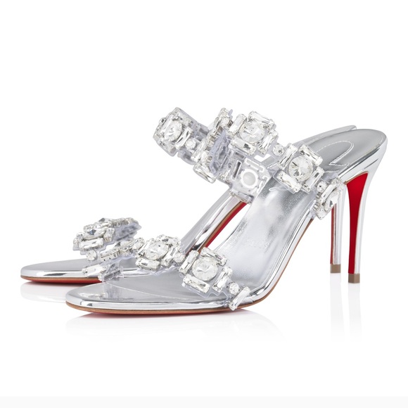 Christian Louboutin just jewel just nothing heels silver gem rhinestone - Picture 2 of 8